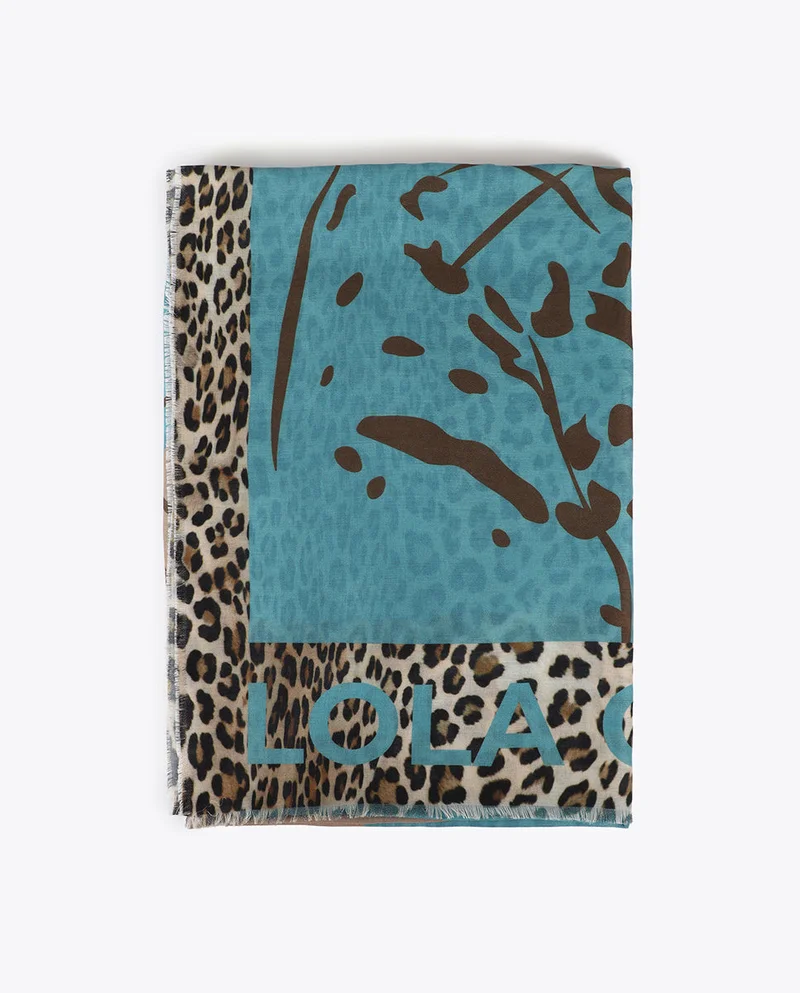 لولا كساديمونت Double-Sided Tiger Face Print Scarf